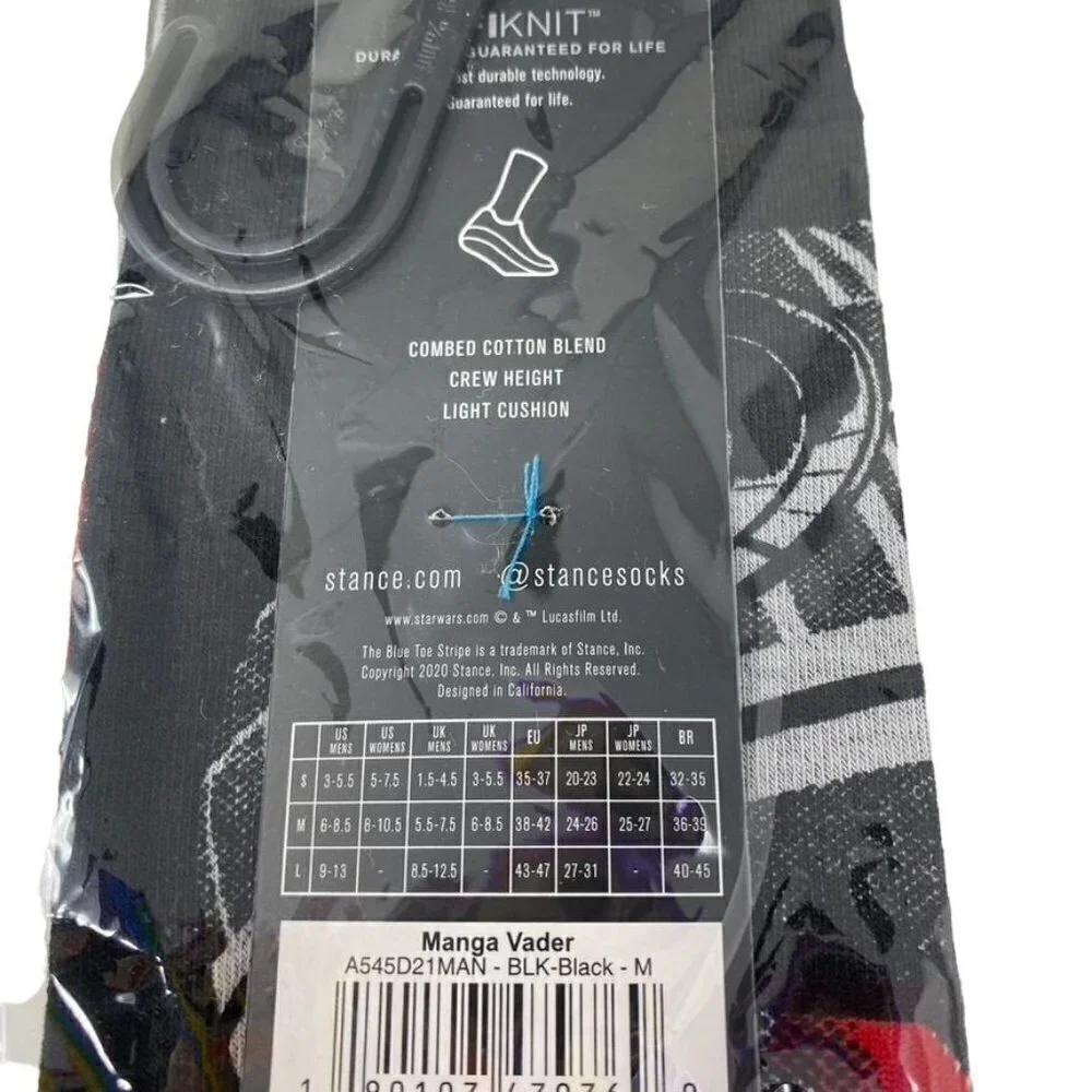 Stance Manga Vader Black MD (US Men's Shoe 6-8.5, Women's Shoe 8-10.5) Star Wars
